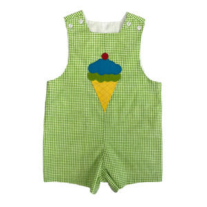 The Bailey Boys Smocked Ice Cream Gingham Check Shortalls Infant 24M